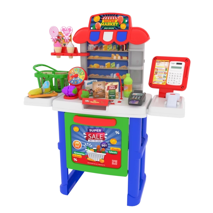 Supermarket Cashier Set with Fruit Mix (78cm)