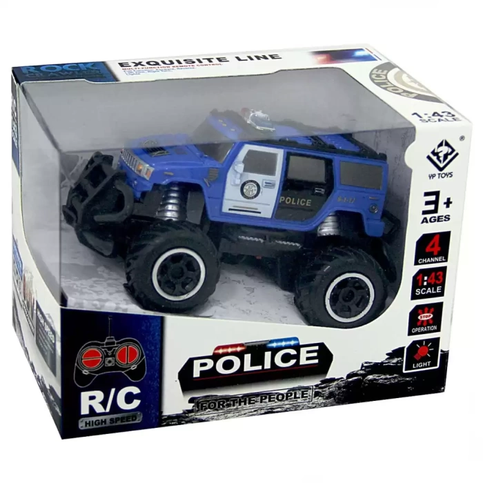 Uzaktan Kumandalı Işıklı Mini Polis Jeep 12 cm. - Mavi