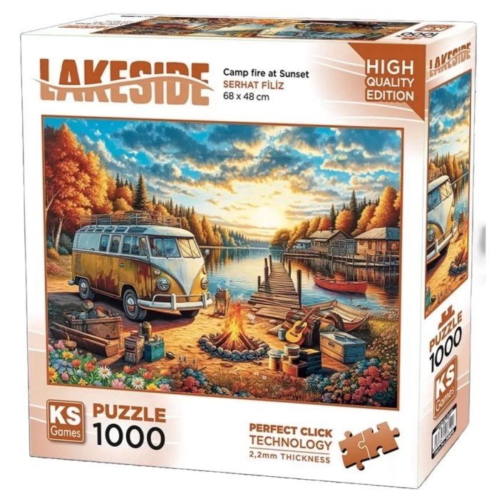 Ks Games Vosvos Camp Fire At Sunset Puzzle - 1000 parça