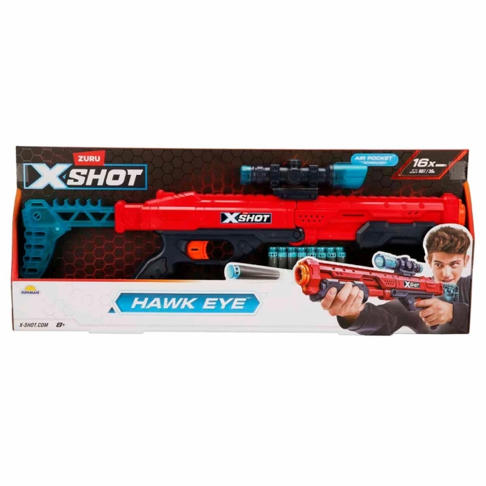 X-Shot Excel Hawk Eye 16 Mermili Sünger Dart Atan Silah 58 cm