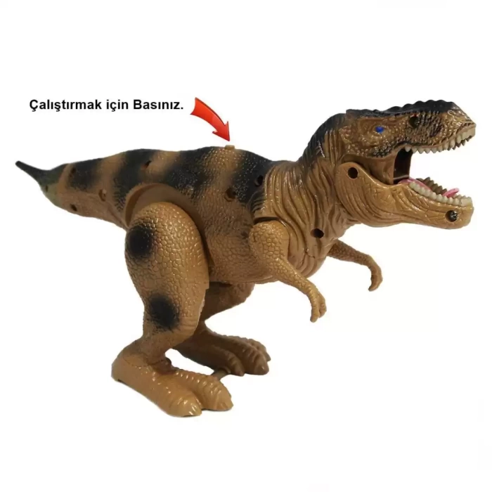 Yürüyen Dinazor Cretaceous Pilli Sesli - Kahverengi