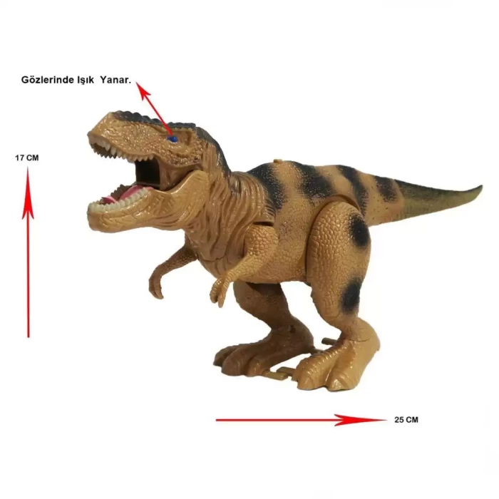 Yürüyen Dinazor Cretaceous Pilli Sesli - Kahverengi