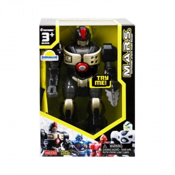 M.A.R.S. Sesli ve Işıklı Yürüyen Robot 18 cm. - Siyah