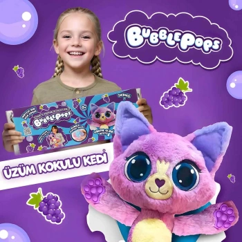 Bubble Pops Kokulu Peluş S1 - Üzüm Kokulu Kedi