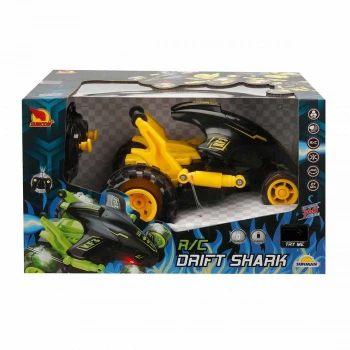 Drift Shark Işıklı 360 Derece Dönen USB Şarjlı Uzaktan Kumandalı Araba - Sarı