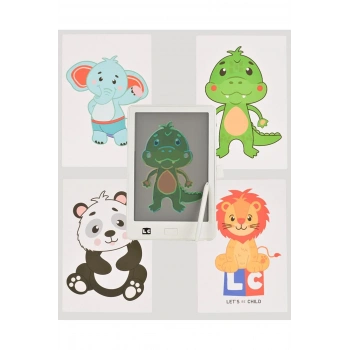 lets be child 10 inch Şeffaf LCD Dijital 4 Adet Çizim Kartlı Tablet- Beyaz