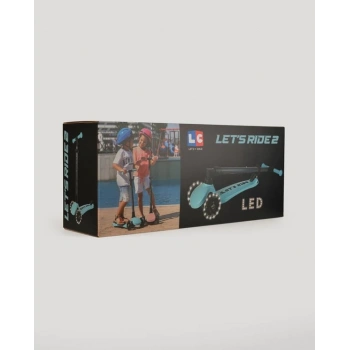 Lets Ride Two Işıklı Katlanabilir 3 Tekerlekli Scooter Turkuaz