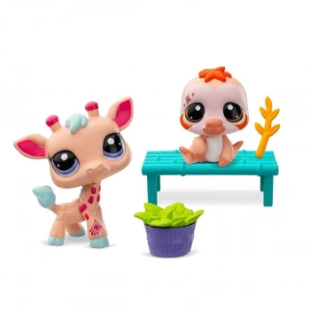 Littlest Pet Shop Minişler 2li Figür Seti S2 -Zürafa ve Tembel Hayvan