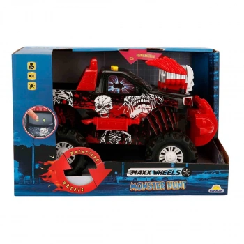 Maxx Wheels Monster Hunt Sesli ve Işıklı Motorize Araba 30 cm. - Kırmızı