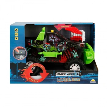 Maxx Wheels Monster Hunt Sesli ve Işıklı Motorize Araba 30 cm. - Yeşil