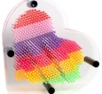 Pinart 3D Kalp Gökkuşağı Renkli Çivili Tablo 14 cm