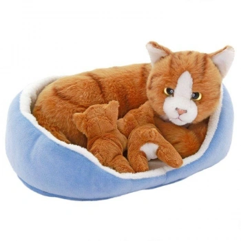 Sepette Yavrulu Kedi Peluş