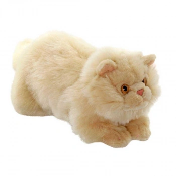 Yatan Peluş Krem Kedi 26 cm.