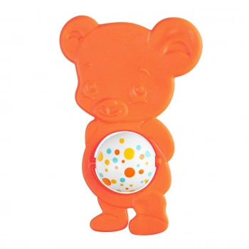 Sevimli Ayıcık Diş Kaşıyıcı ve Çıngırak - Turuncu - LC-30860