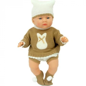 Yeni Doğmuş Kahve Bej Elbiseli Azra Bebek