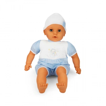 Denis Bebek 60 cm. 60012 - Mavi Puantiyeli-Beyaz Bere