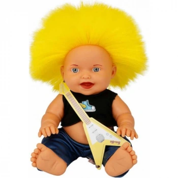 Punk Nil Bebek 23 cm. 20050 - Sarı Kirpi Saç - Gülen Yüz