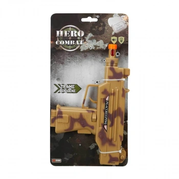 Sesli ve Işıklı Asker Silah 23 cm. - Kahverengi