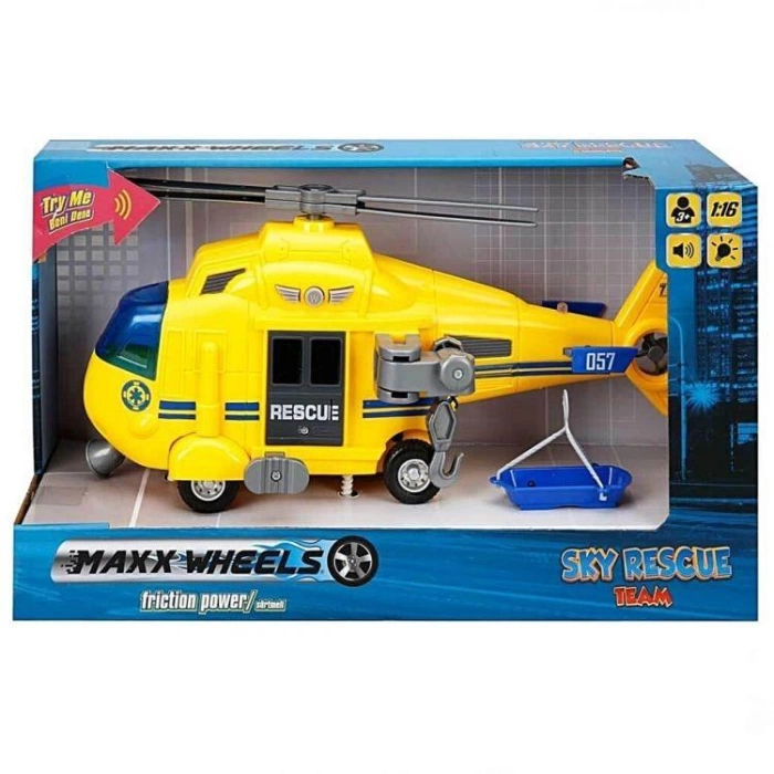 Maxx Wheels 1:16 Sesli ve Işıklı Helikopter - Sarı