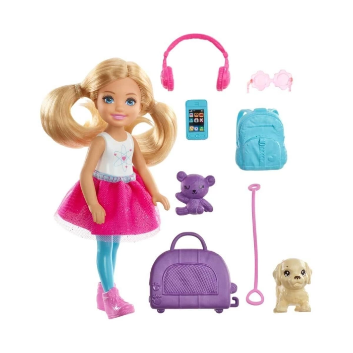 Barbie Seyahatte Chelsea ve Aksesuarları-FWV20