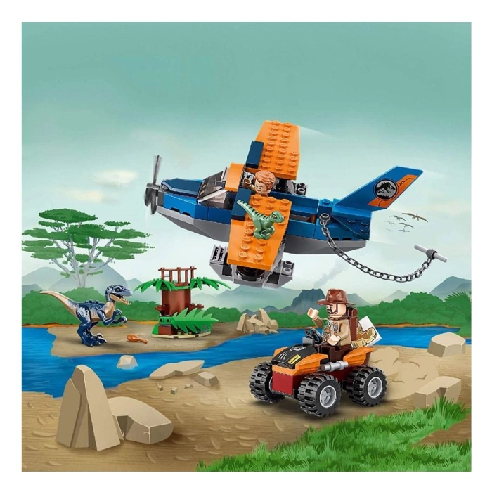 LEGO Jurassic World Velociraptor Uçakla Kurtarma Görevi-75942