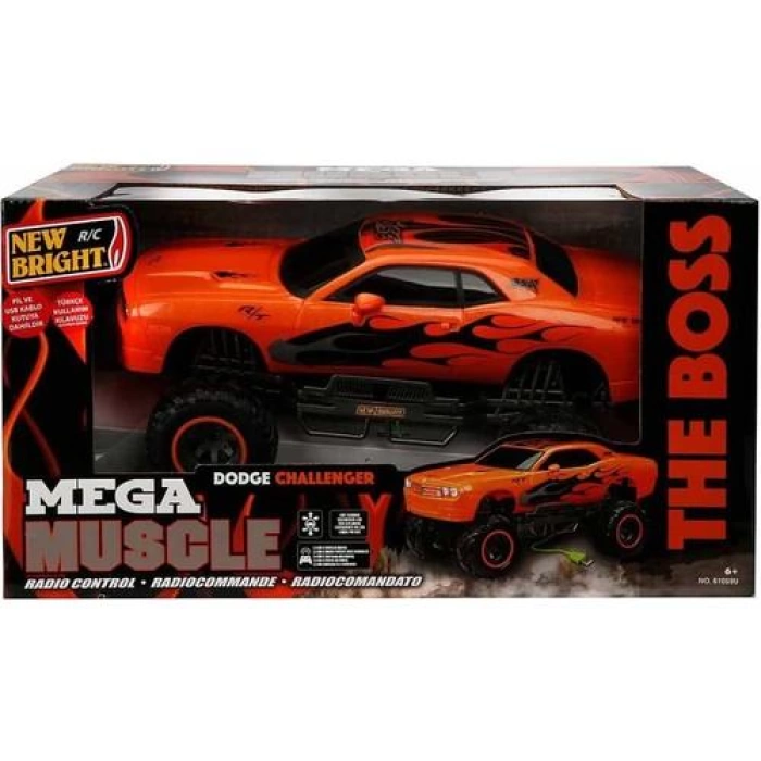 1:10 Mega Muscle The Boss Dodge Challenger Uzaktan Kumandalı Araba 43 cm. - Turuncu