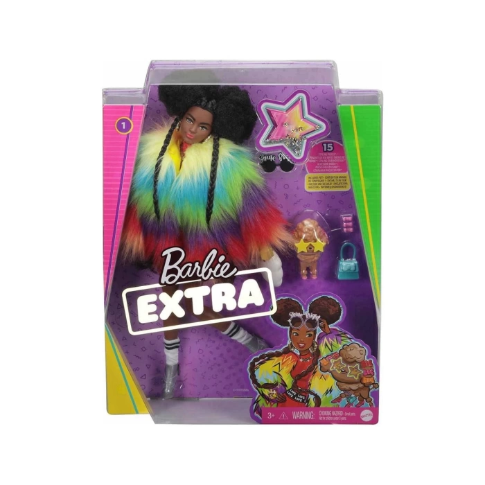 Barbie Extra - Gökkuşağı Renkli Ceketli Bebek GVR04