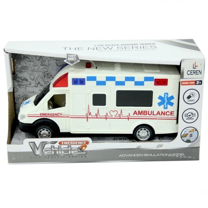 Pilli Işıklı Sesli Sürtmeli Araç Ambulans