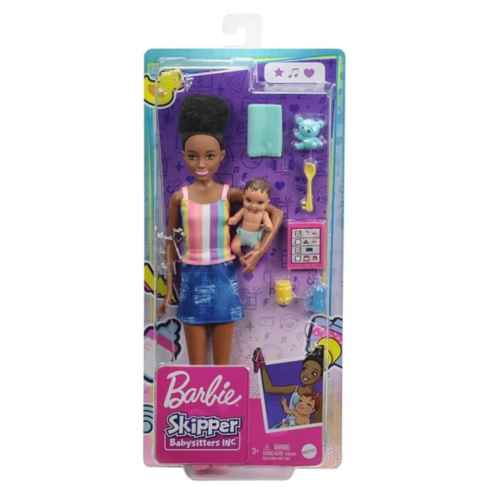 Barbie Bebek Bakıcısı Skipper Oyun Seti GRP10 - Kıvırcık Saçlı