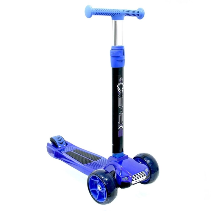 Katlanabilir Işıklı Sesli 3 Tekerlekli Scooter- Mavi