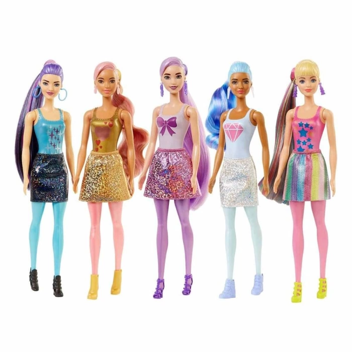 Barbie Color Reveal Renk Değiştiren Sürpriz Barbie Işıltılı Bebek GWC55