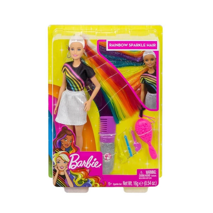 Barbie Gökkuşağı Renkli Saçlar Bebeği FXN96