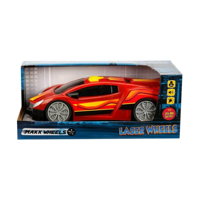 Maxx Wheels Sesli ve Işıklı Laser Wheels Araba 22 cm. - Kırmızı