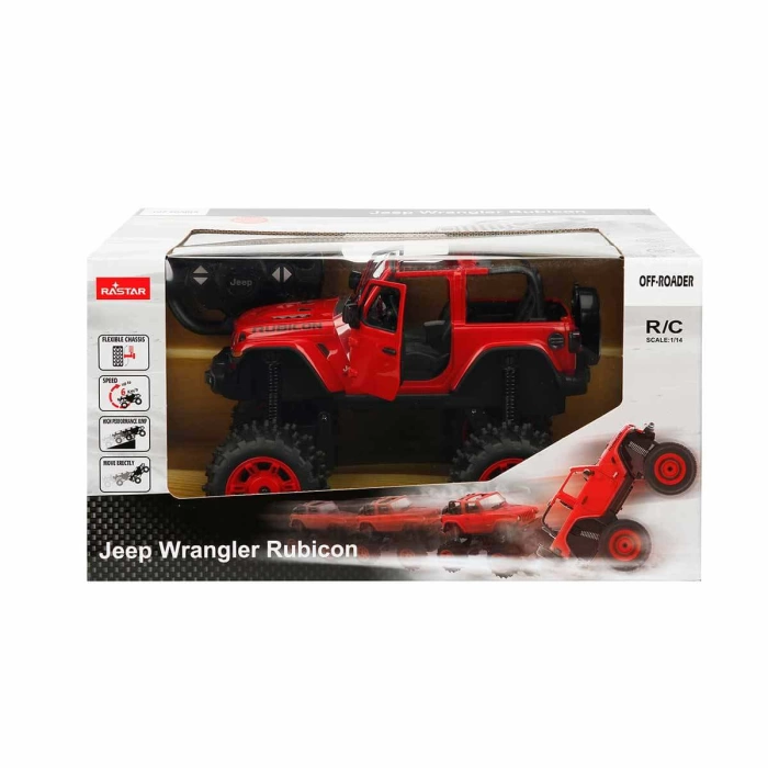 1:14 Jeep Wrangler Rubicon Uzaktan Kumandalı Araba 28 cm. - Kırmızı