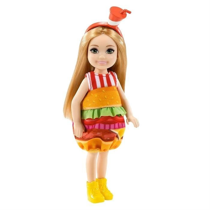 Barbie Kostümlü Chelsea ve Hayvancığı Oyun Setleri Hamburger Elbiseli - GHV69
