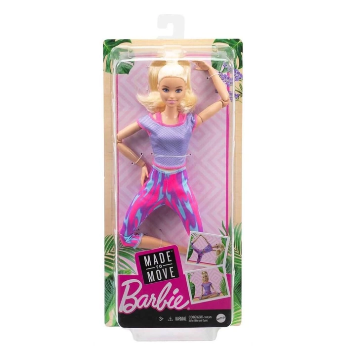 Barbie Sonsuz Hareket Bebeği Sarışın Desenli Taytlı GXF04