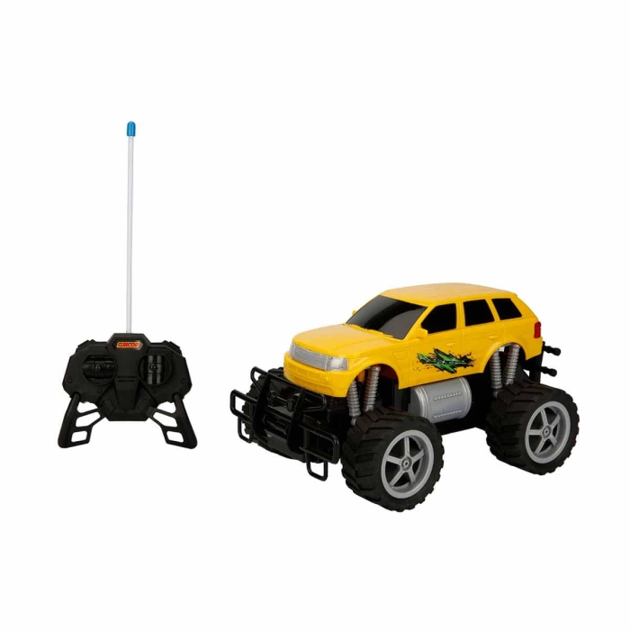 1:18 Uzaktan Kumandalı Jumbo Wheels Usb Şarjlı Araba 26 cm. - Sarı Jeep