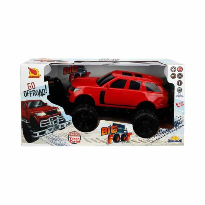 1:14 Uzaktan Kumandalı Big Foot Usb Şarjlı Jeep 34 cm. - Kırmızı