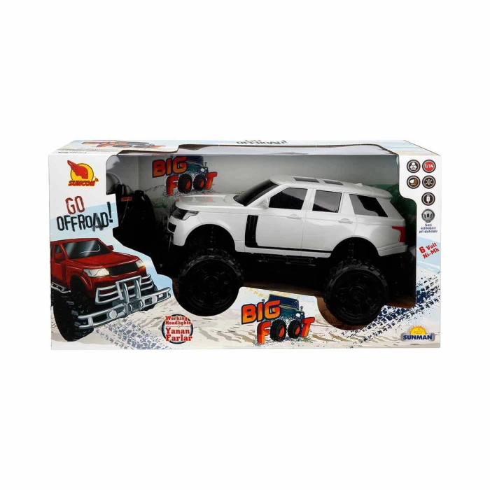 1:14 Uzaktan Kumandalı Big Foot Usb Şarjlı Jeep 34 cm. - Beyaz