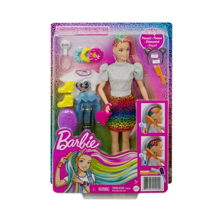 Barbie Leopar Desenli Saçlar Bebeği GRN81