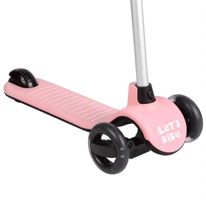 LC Lets Ride Işıklı ve 3 Tekerlekli Pembe Çocuk Scooter