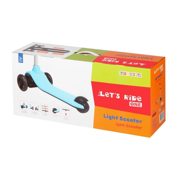 LC Lets Ride Işıklı ve 3 Tekerlekli Mavi Çocuk Scooter