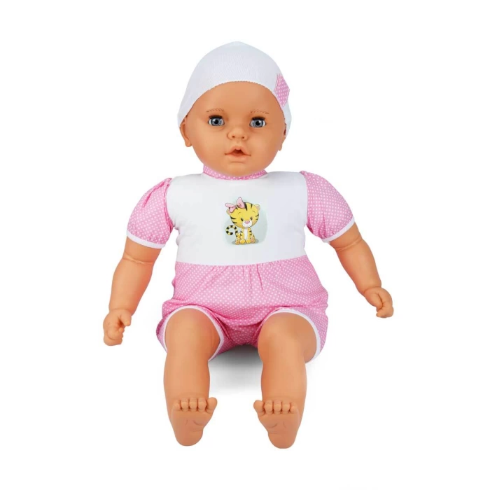 Denis Bebek 60 cm. 60012 - Pembe Puantiyeli-Beyaz Bere