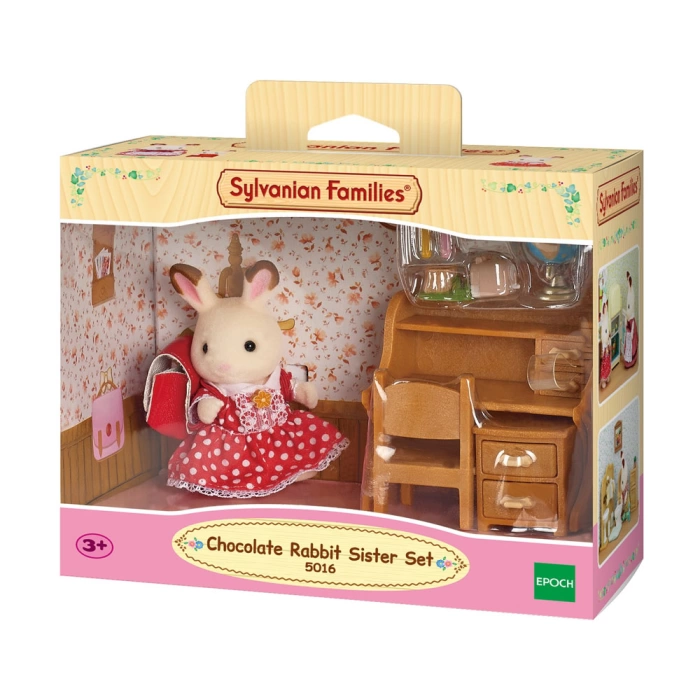 Sylvanian Families Çikolata Kulaklı Tavşan Kız Kardeş-Masası - 5016