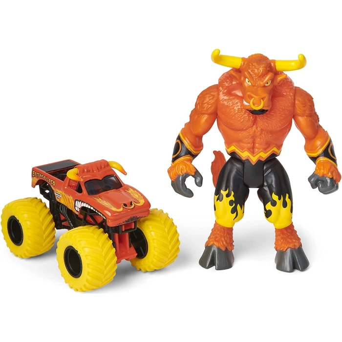 Monster Jam Creatures 1:64 El Toro Loco Araç ve Furioso Figür