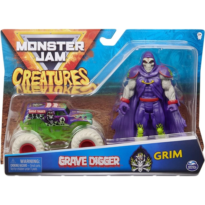 Monster Jam Creatures 1:64 Grave Digger Araç ve Grim Figür