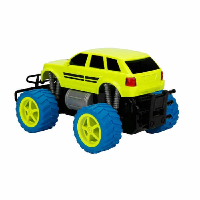 1:18 Uzaktan Kumandalı Neon Jumbo Weels USB Şarjlı Araba 26 cm. - Sarı Jeep