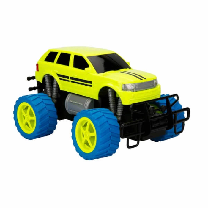 1:18 Uzaktan Kumandalı Neon Jumbo Weels USB Şarjlı Araba 26 cm. - Sarı Jeep