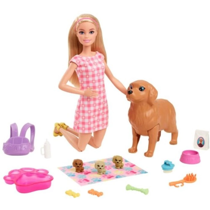 Barbie ve Yeni Doğan Köpekler Oyun Seti - HCK75
