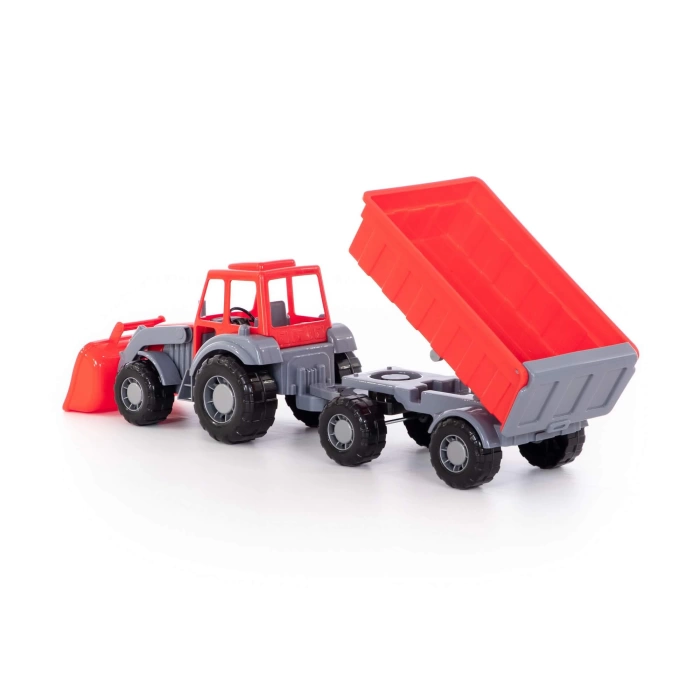 Römorklu ve Kepçeli Traktör - Kırmızı